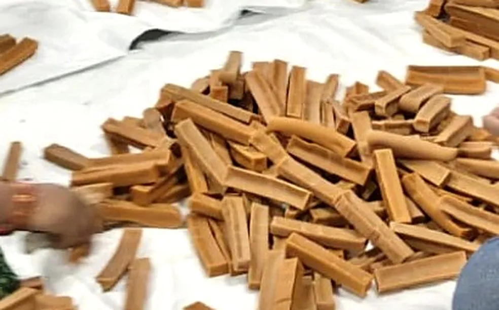 Yak cheese chew bars being hand-sorted at a producer partner in India