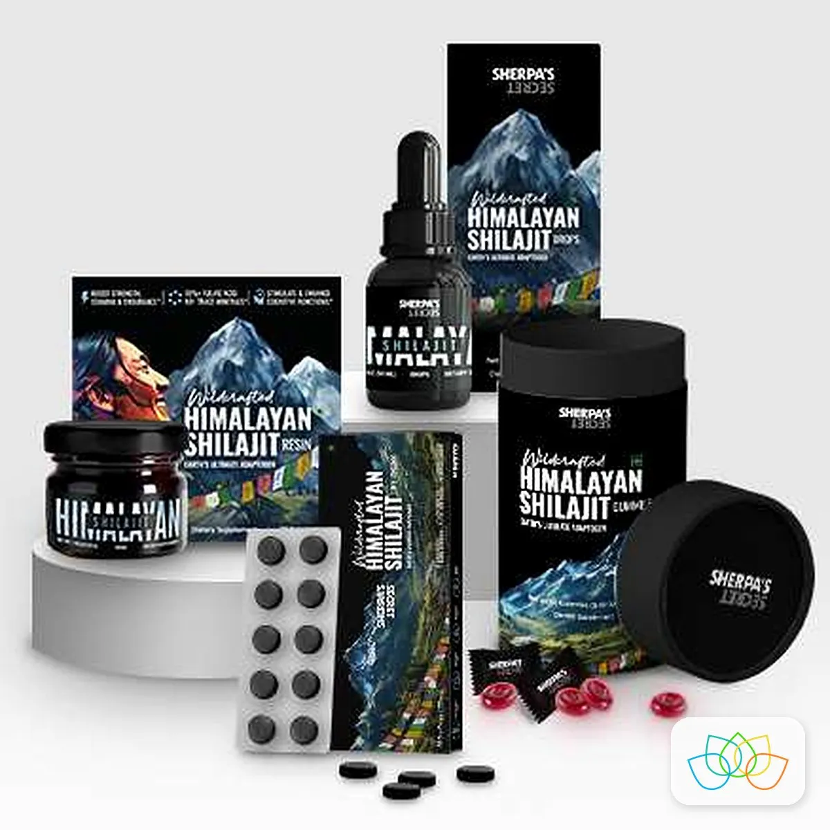 Himalayan Shilajit resin, drops and capsules in retail packs